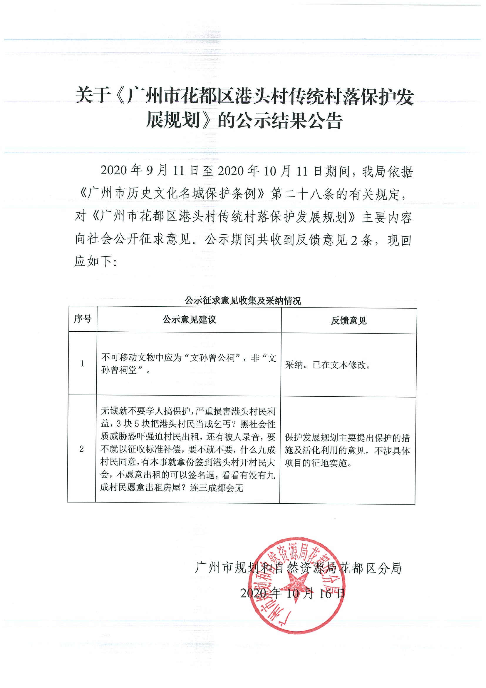 关于《广州市成人直播
港头村传统村落保护发展规划》的公示结果公告.jpg