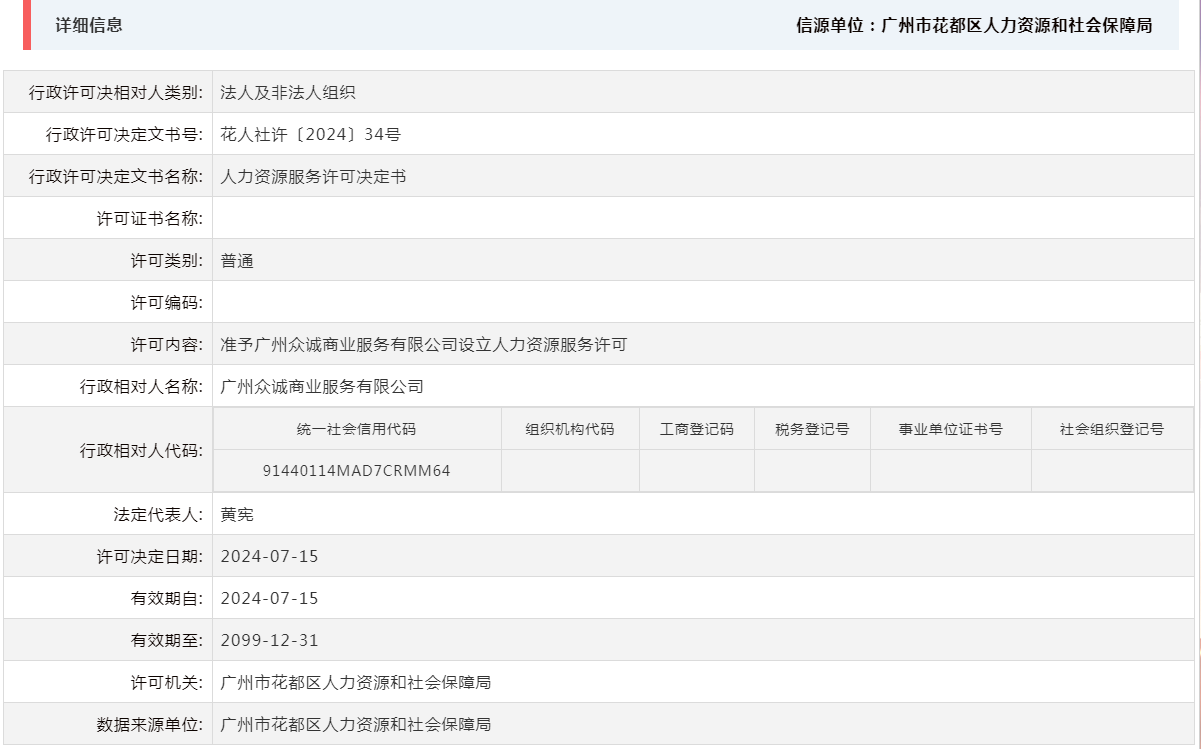 7.15准予广州众诚商业服务有限公司设立人力资源服务许可.png